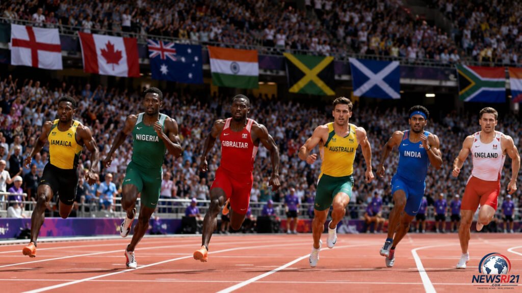 Athletes compete in a sprint event at the Commonwealth Games 2026 in Glasgow