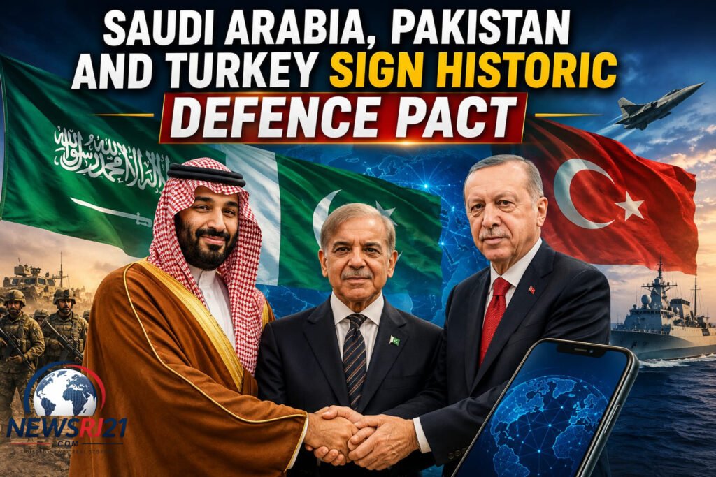 Saudi Arabia, Pakistan and Turkey leaders during historic defence pact